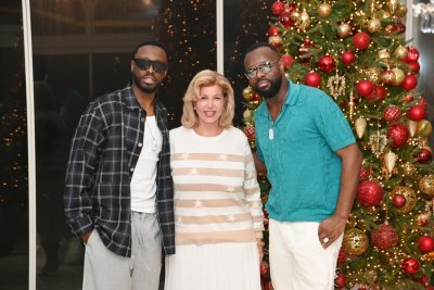 Audience entre la première dame , Dominique Ouattara et les artistes GIMS et Dadju