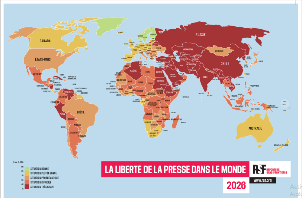 Classement 2026 : la liberté de la presse au plus bas depuis 25 ans